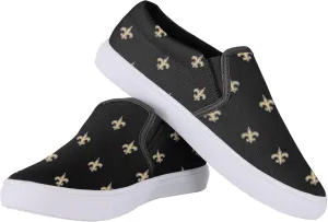 FOCO Women's NFL Team Ladies Repeat Logo Slip on Canvas Shoes
