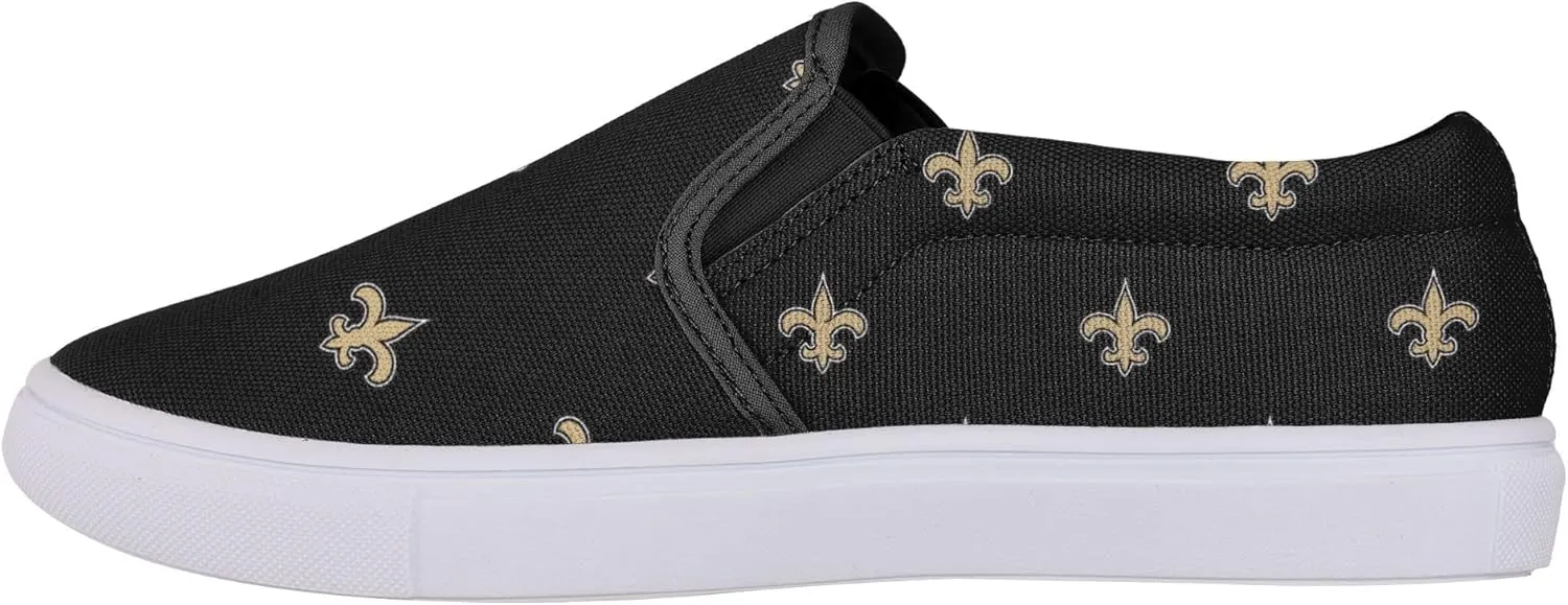 FOCO Women's NFL Team Ladies Repeat Logo Slip on Canvas Shoes