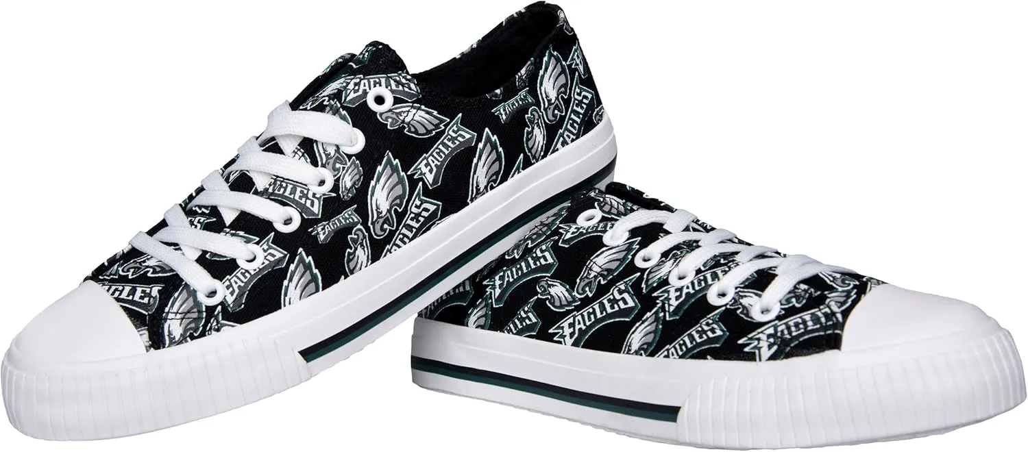 FOCO Women's NFL Team Logo Ladies Fashion Glitter Low Top Canvas Sneakers Shoes Dallas Cowboys Shoes-10/XXL
