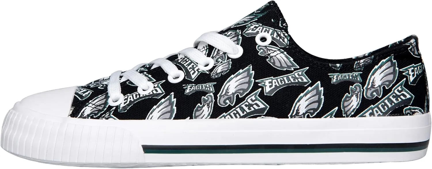 FOCO Women's NFL Team Logo Ladies Fashion Glitter Low Top Canvas Sneakers Shoes Dallas Cowboys Shoes-10/XXL