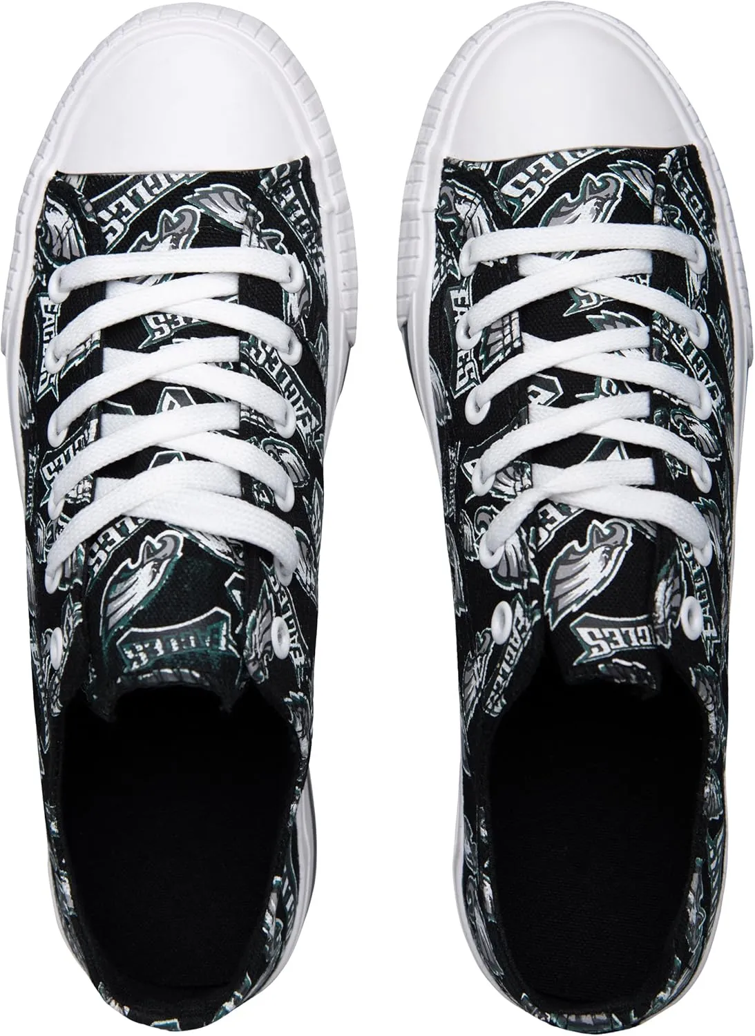 FOCO Women's NFL Team Logo Ladies Fashion Glitter Low Top Canvas Sneakers Shoes Dallas Cowboys Shoes-10/XXL