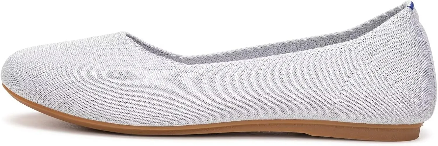 Frank Mully Women’s Ballet Flat Shoes Knit Dress Shoes Round Toe Slip On Ballerina Walking Flats Shoes for Woman Low Wedge Comfort Soft