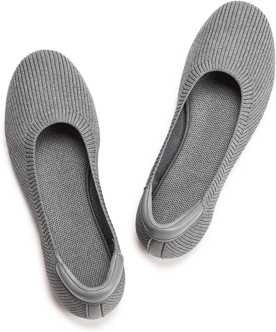 Frank Mully Women’s Ballet Flat Shoes Knit Dress Shoes Round Toe Slip On Ballerina Walking Flats Shoes for Woman Low Wedge Comfort Soft