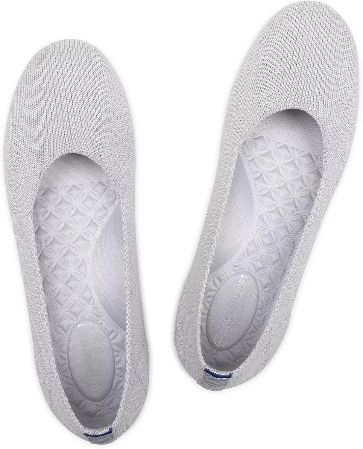 Frank Mully Women’s Ballet Flat Shoes Knit Dress Shoes Round Toe Slip On Ballerina Walking Flats Shoes for Woman Low Wedge Comfort Soft