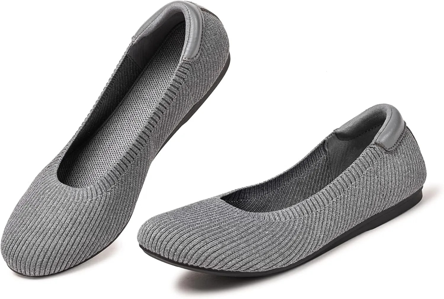 Frank Mully Women’s Ballet Flat Shoes Knit Dress Shoes Round Toe Slip On Ballerina Walking Flats Shoes for Woman Low Wedge Comfort Soft