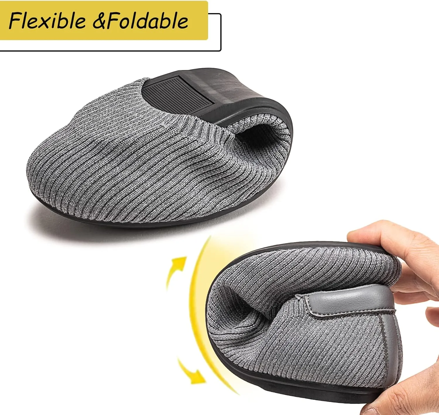 Frank Mully Women’s Ballet Flat Shoes Knit Dress Shoes Round Toe Slip On Ballerina Walking Flats Shoes for Woman Low Wedge Comfort Soft