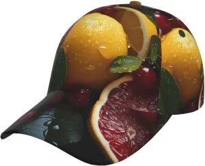Fresh Oranges Kiwis Classic Baseball Cap - Adjustable Running Hat - Ideal for Beach Vacation, Outdoor Sports & Travel