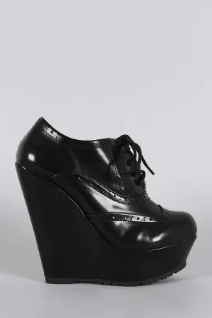 Full product lineup Up Perforated Oxford Courteous staff Lace Platform Booties Wedge Bamboo