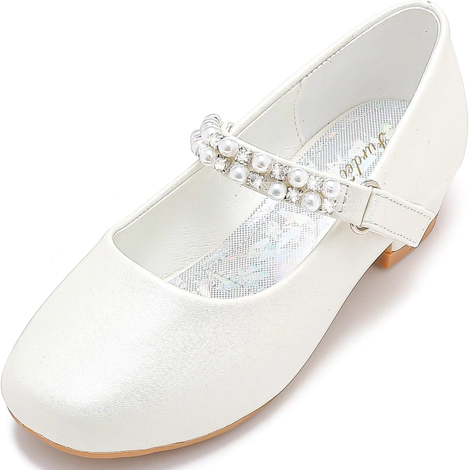 Furdeour Toddler Girls Mary Janes Shoes Low Heel Ballet Flats Wedding Party Dress Shoes for Kids