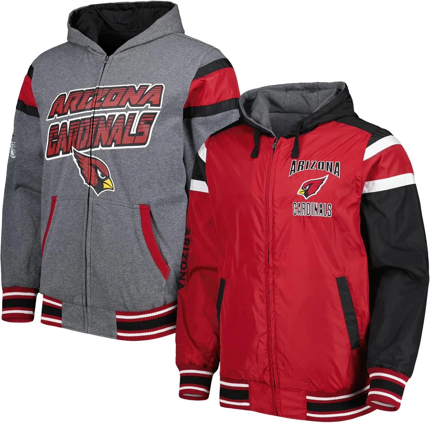 G-III Sports Men's NFL Extreme Full Back Reversible Hoodie Full-Zip Jacket