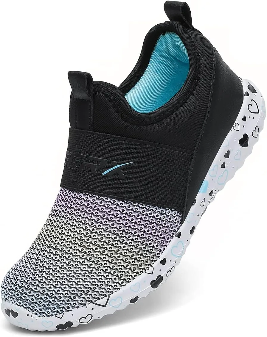 GEERX CARA Girls Slip On Athletic Sneaker Lightweight Breathable Comfortable Sport Walking Running Tennis Shoe (Toddler/Little Kid/Big Kid)
