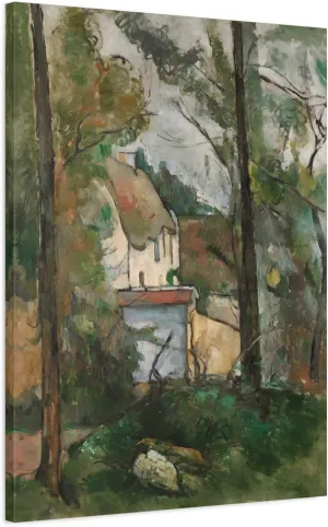 Generic Paul Cezanne House in the Trees - Canvas Wall Art Print Reproduction 24"" x 32"" (Vertical) / 1.25""
