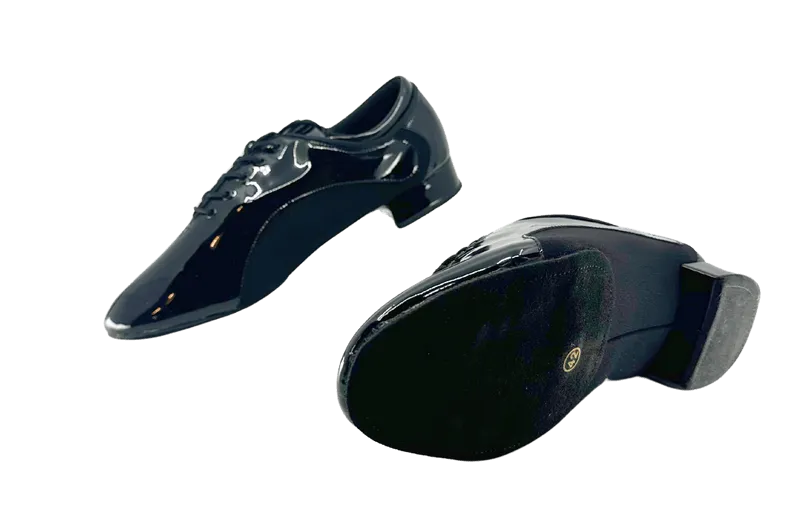 Gentlemen's, Classic, BlackPatent Leather, Lace Up, Split-sole, High Performance, Standard, Dance Shoe - (20M105)