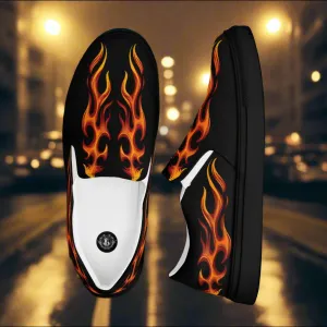 GeoMetro Men's Tribal Flame Design Slip-On Canvas Shoes