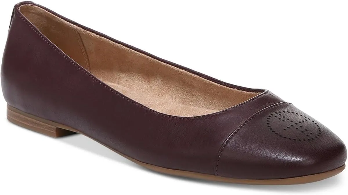 Giani Bernini Womens Aerinn Leather Ballet Flats Red 8.5 Medium (B,M)