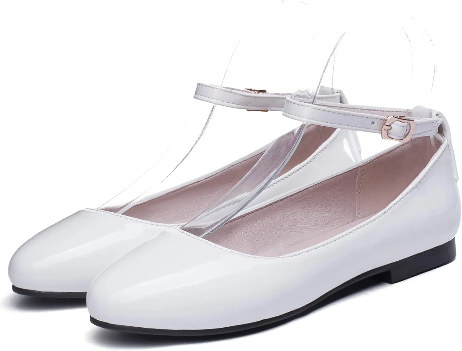 Gicoiz Footwear Womens Round Toe Patent Ballet Flats