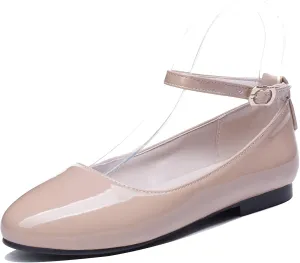 Gicoiz Footwear Womens Round Toe Patent Ballet Flats