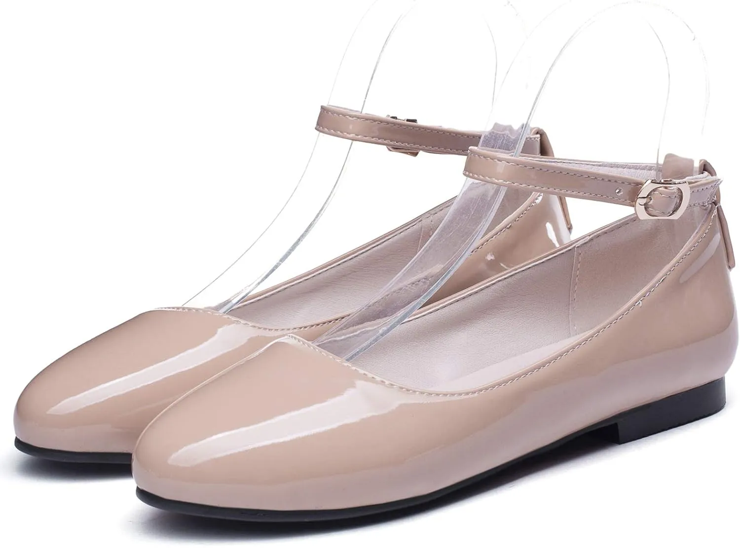Gicoiz Footwear Womens Round Toe Patent Ballet Flats
