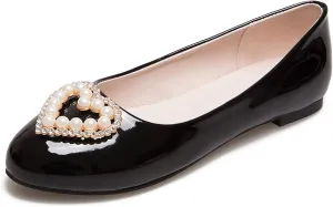 Gicoiz Footwear Womens Round Toe Patent Ballet Flats