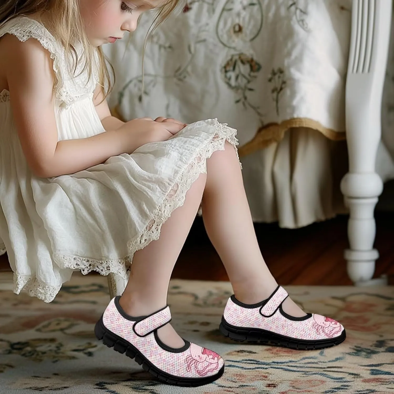 Girls Axolotl Dress Shoes Mary Jane Shoes Princess Ballet Flats Flower Girl Wedding Party School Shoes