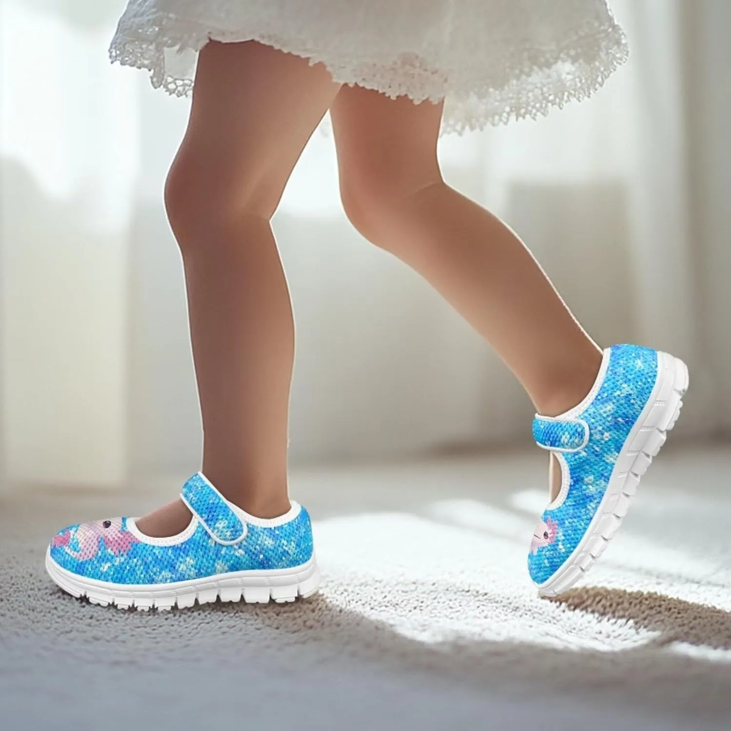 Girls Axolotl Dress Shoes Mary Jane Shoes Princess Ballet Flats Lightweight Slip On School Shoes US 11-2.5
