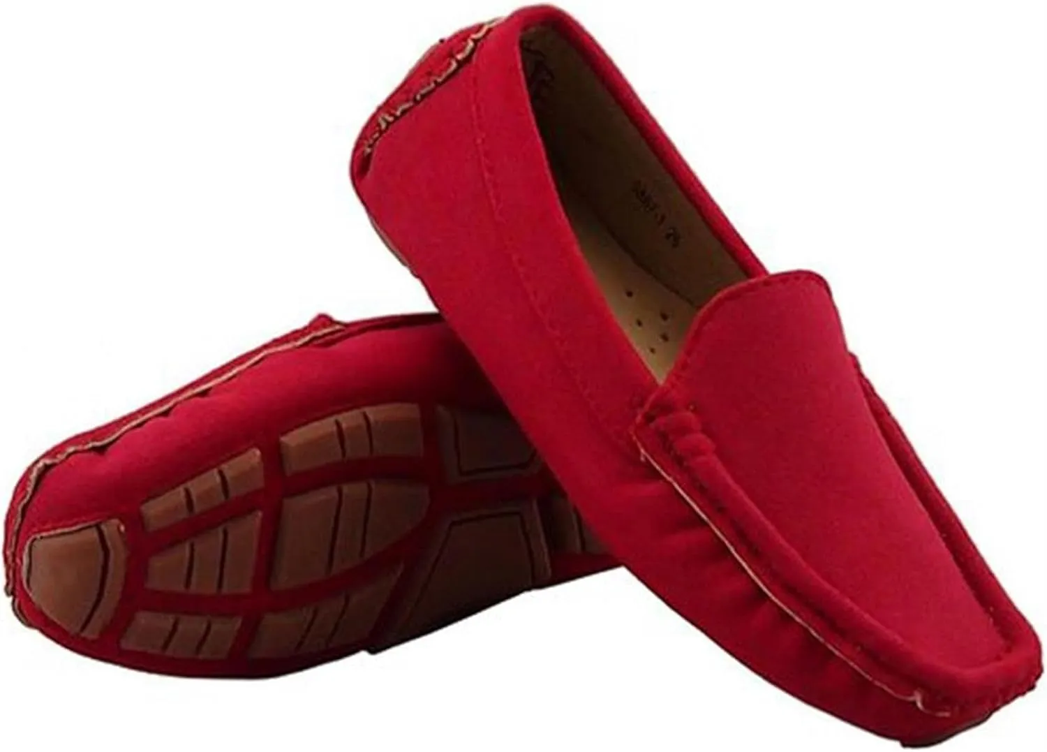Girls Boys Suede Leather Slip-on Loafers Casual Boat Shoes Dress Shoes Oxford Flats