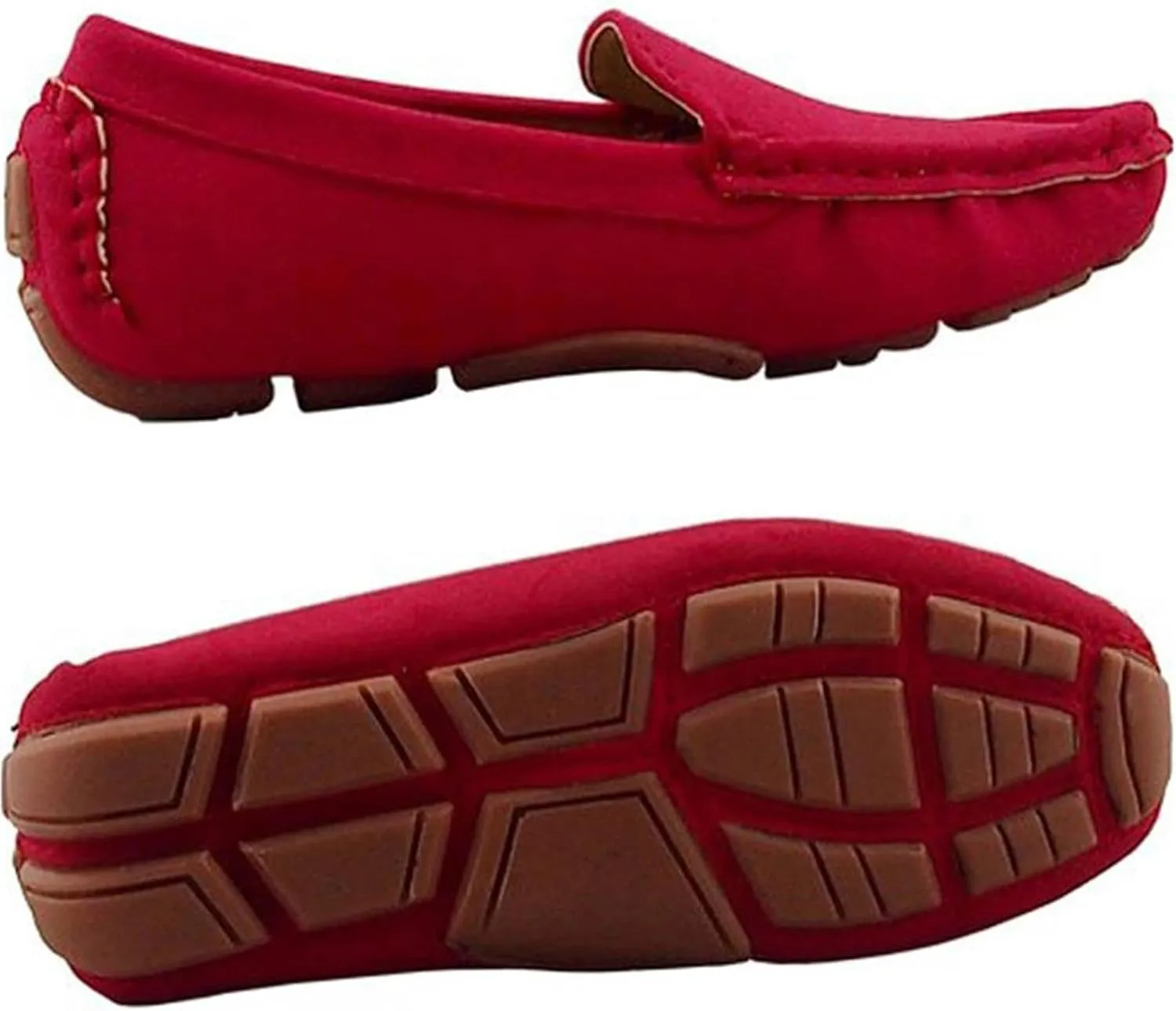 Girls Boys Suede Leather Slip-on Loafers Casual Boat Shoes Dress Shoes Oxford Flats