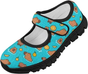 Girls Mary Jane Ballerina Princess Flats Shoes Slip-on School Party Dress Shoes with Hook and Loop