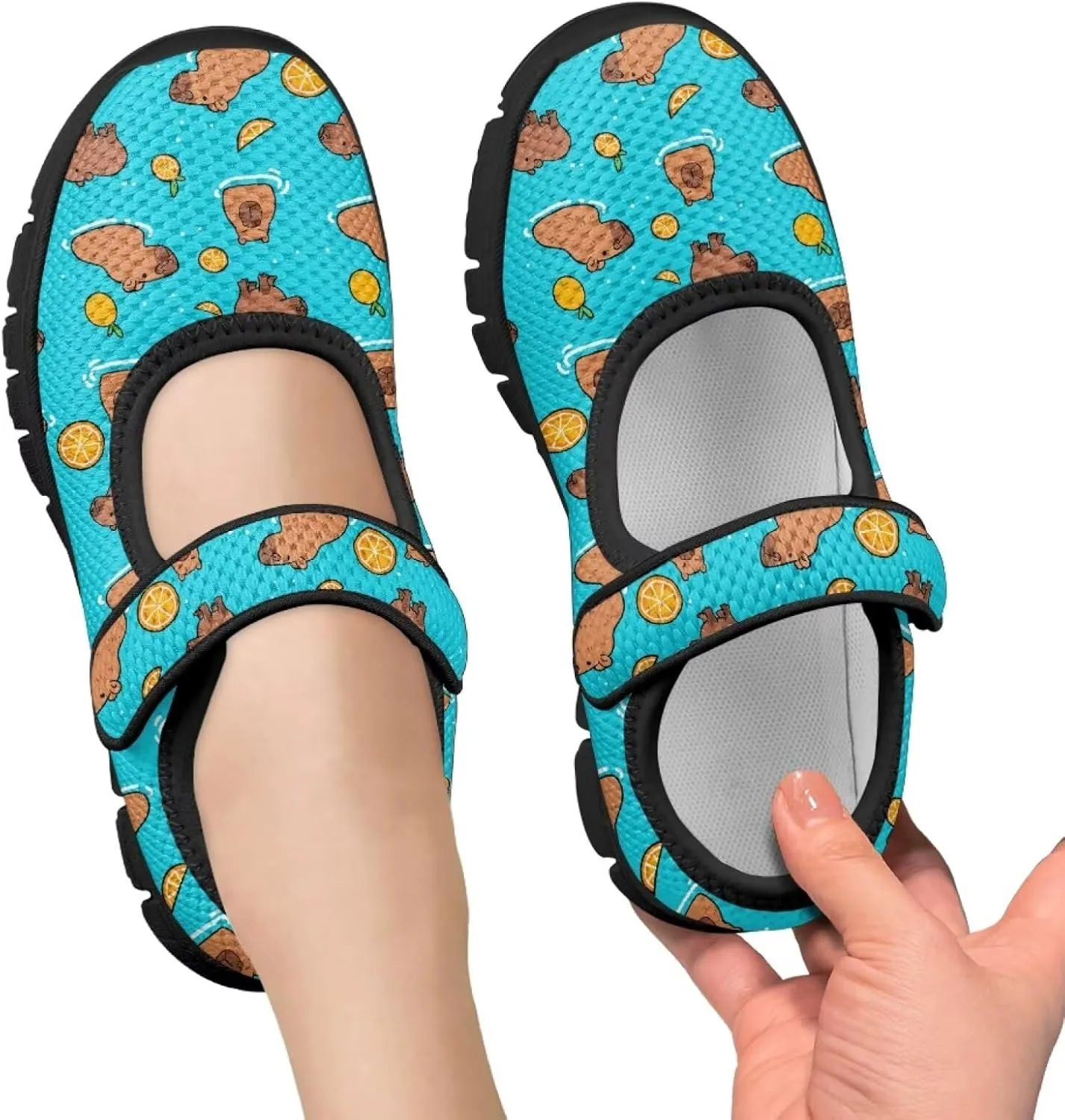Girls Mary Jane Ballerina Princess Flats Shoes Slip-on School Party Dress Shoes with Hook and Loop