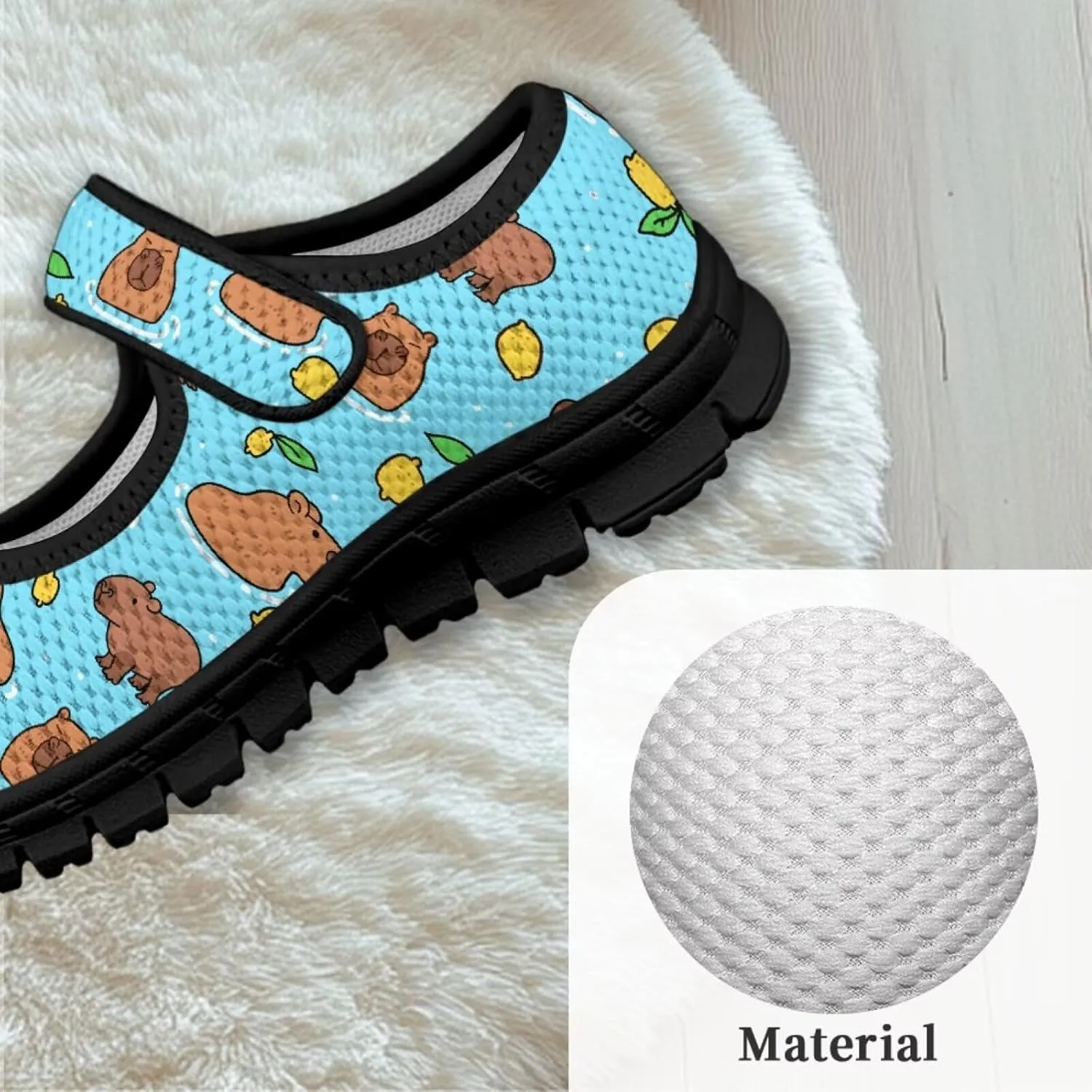 Girls Mary Jane Ballerina Princess Flats Shoes Slip-on School Party Dress Shoes with Hook and Loop