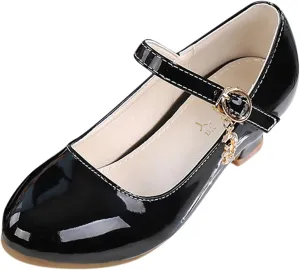 Girls Mary Jane Dress Shoes Flower Girl Wedding School Uniform Low Heels Toddler Little Kids Pump Shoes Mary Jane Shoes