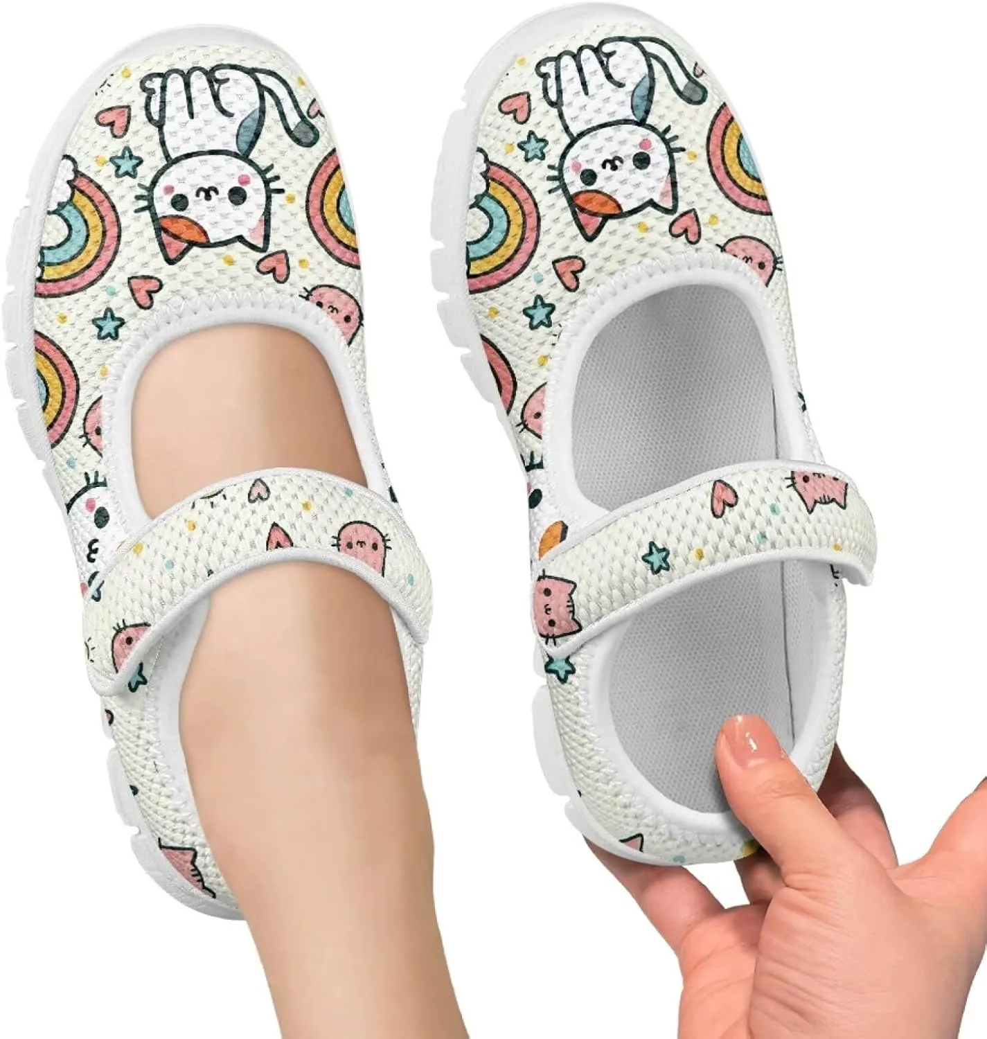 Girls Mary Jane Shoes Animal Print School Uniform Shoes Round Toe Ballet Flats Casual Footwear US 11-2.5