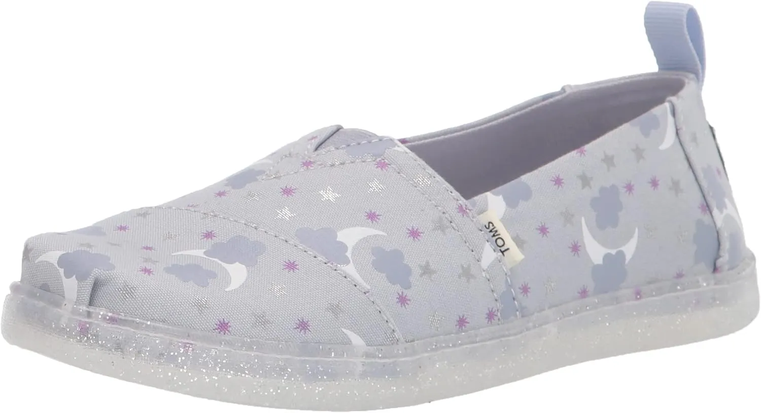Girls' TOMS Alpargata Classic Starry Sky Slip On Arctic Ice Foil Starry Sky Print Canvas