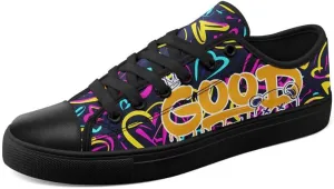 Graffiti Art Low Top Canvas Sneakers Fashion Unisex Streetwear Shoes for Boys Girls Lightweight Casual Footwear