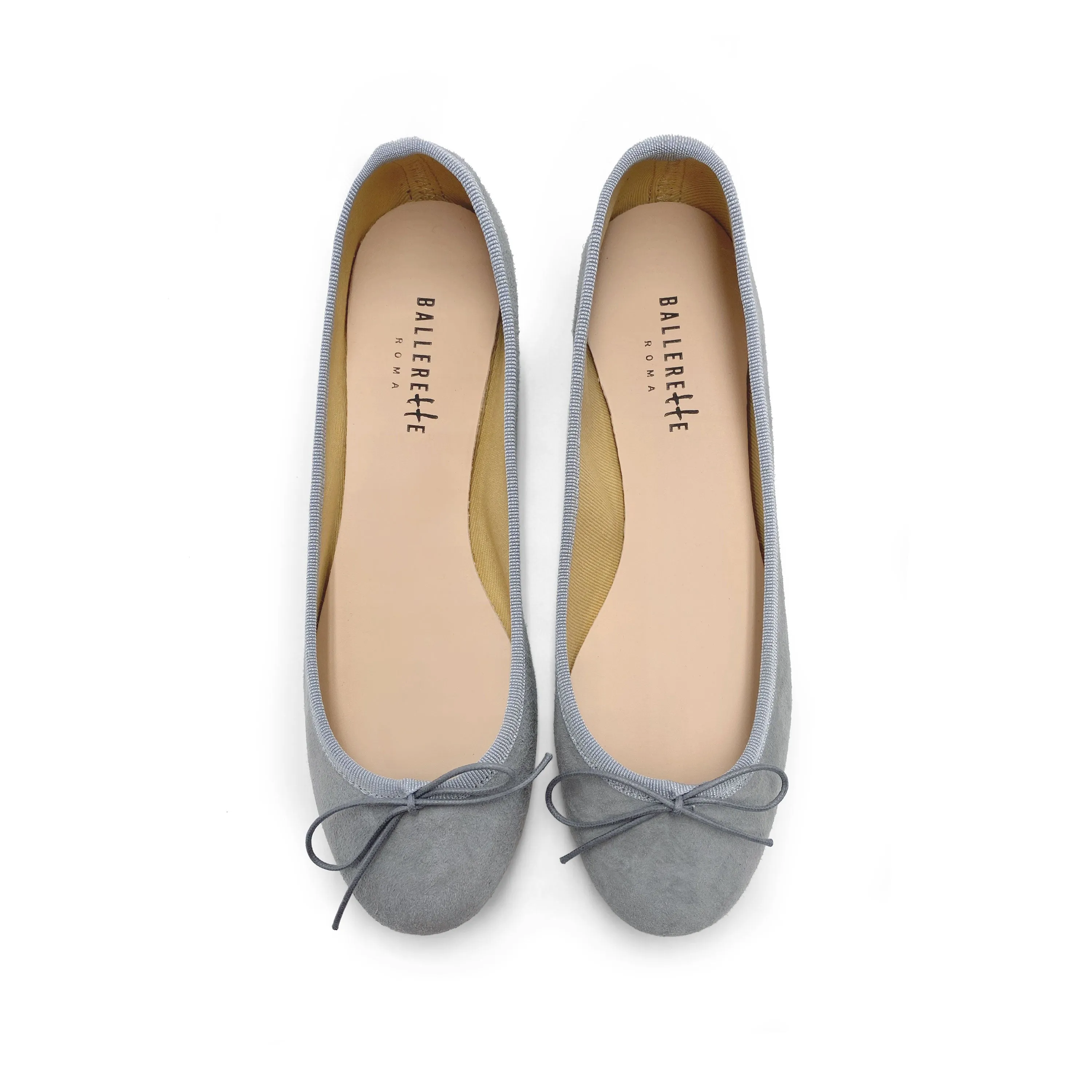 Grey Suede Ballet Flats