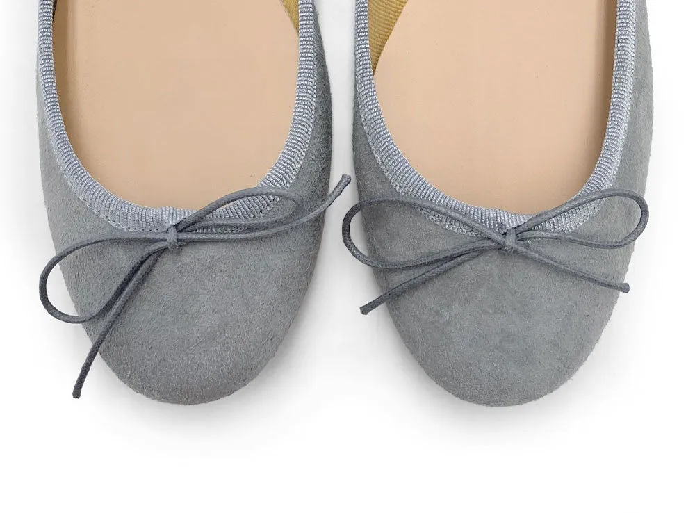 Grey Suede Ballet Flats
