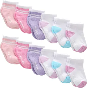 Hanes Baby and Toddler, Non-Slip Grip Ankle Socks, Boys' and Girls', Multipacks