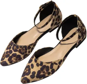 Hee grand Flats for Women Closed Pointed Toe Ankle Strap Ballet Flats Comfortable Light Weight Suede Dress Shoes Office Work Shoes