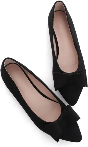 Hee grand Women's Slip on Retro Plaid Bow Ballet Flats Pointed Toe Dress Shoes