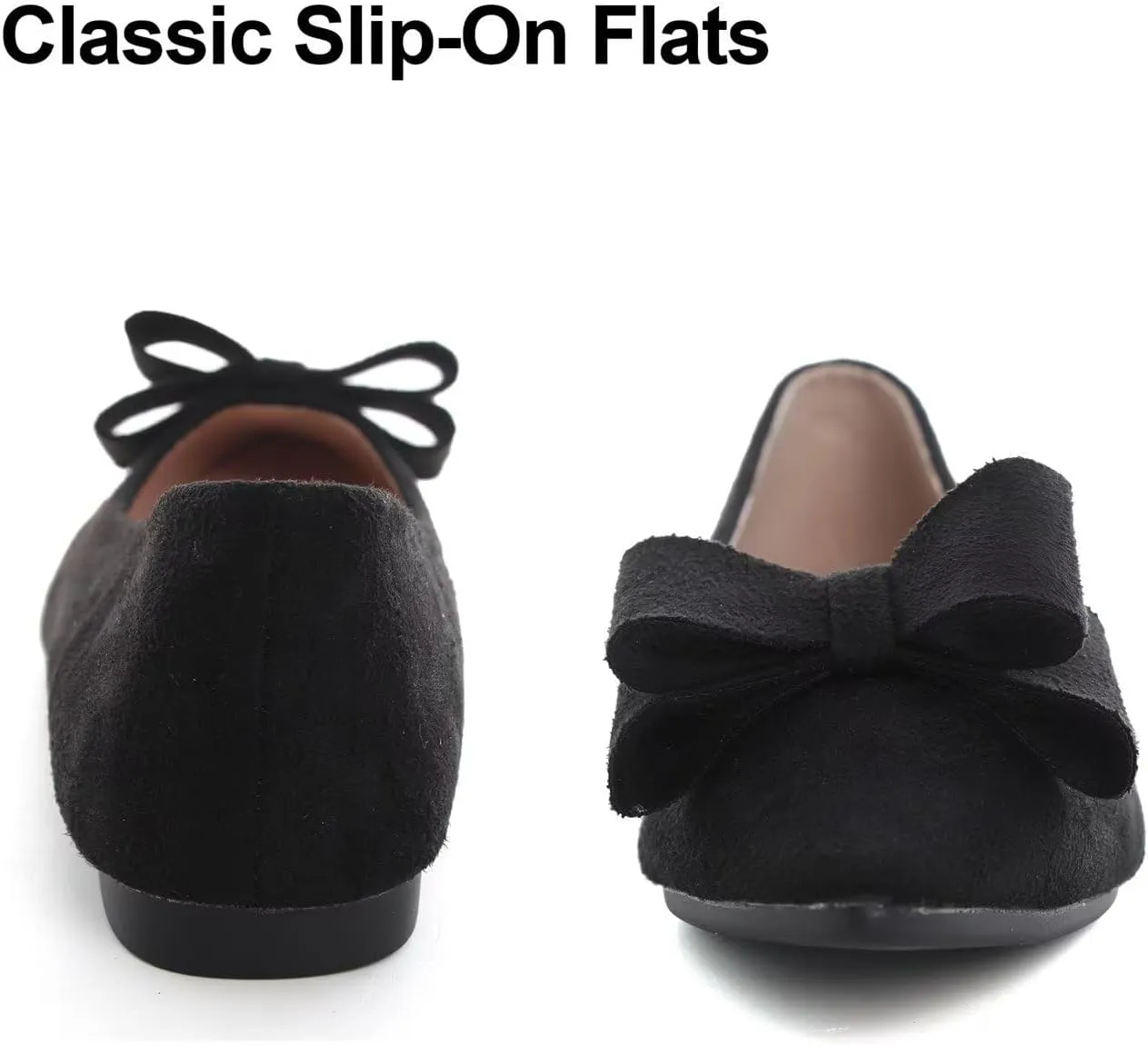 Hee grand Women's Slip on Retro Plaid Bow Ballet Flats Pointed Toe Dress Shoes