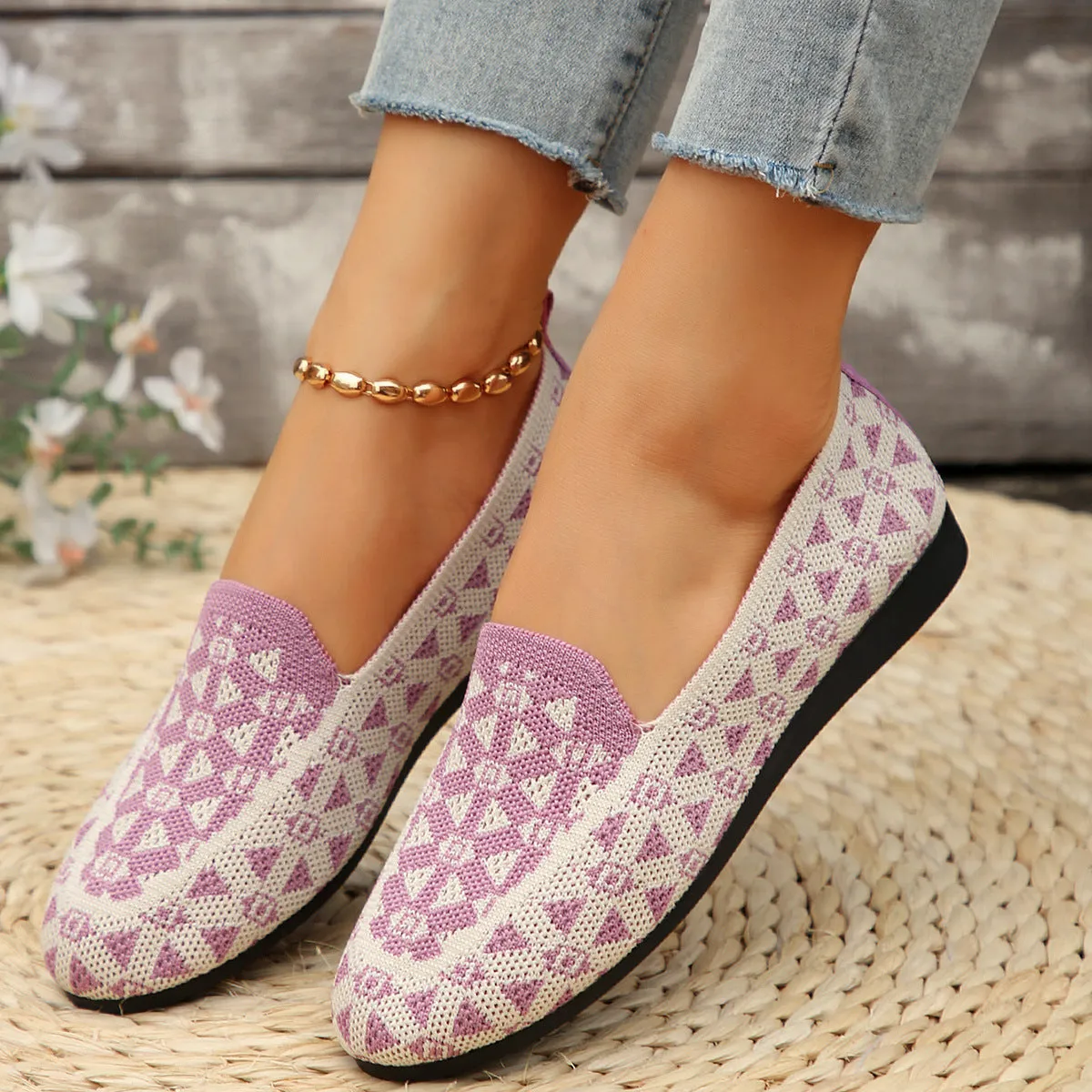 Helen – Breathable Knit Slip-Ons for Women