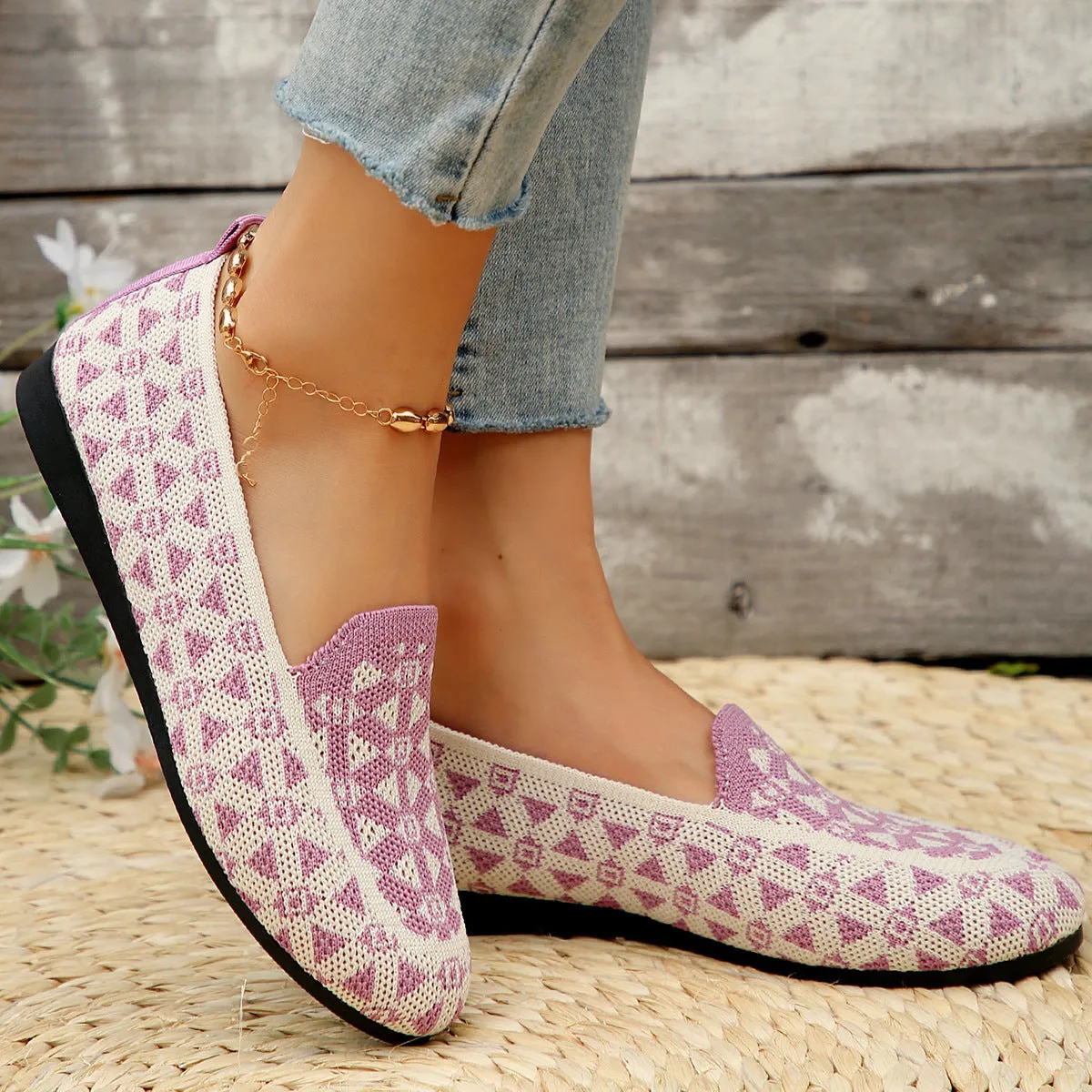 Helen – Breathable Knit Slip-Ons for Women