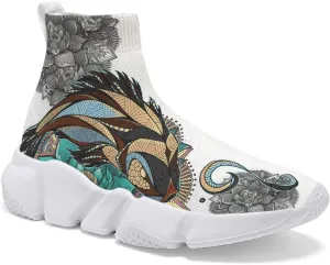 Hetios Mens Graffiti Sneakers - Tennis Sock Shoes Casual Walk Outdoor Sport Running Antiskid Plus Size 7 to 15