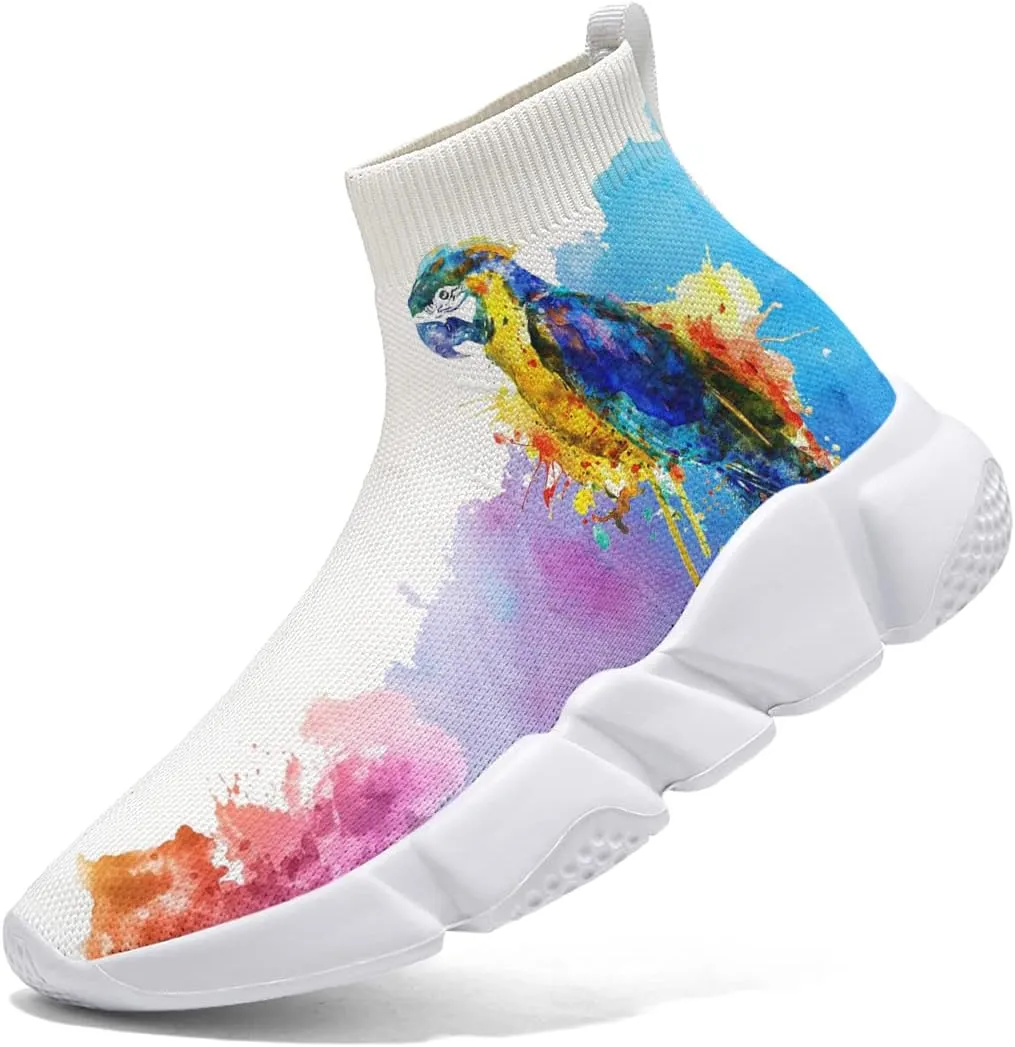 Hetios Women's Graffiti Shoes Fashion Watercolor Sneakers Comfortable Casual Socks Shoes