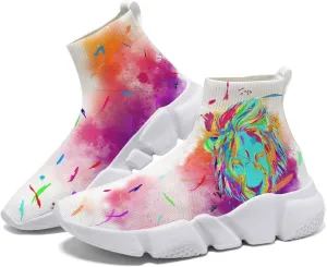 Hetios Women's Graffiti Shoes Fashion Watercolor Sneakers Comfortable Casual Socks Shoes