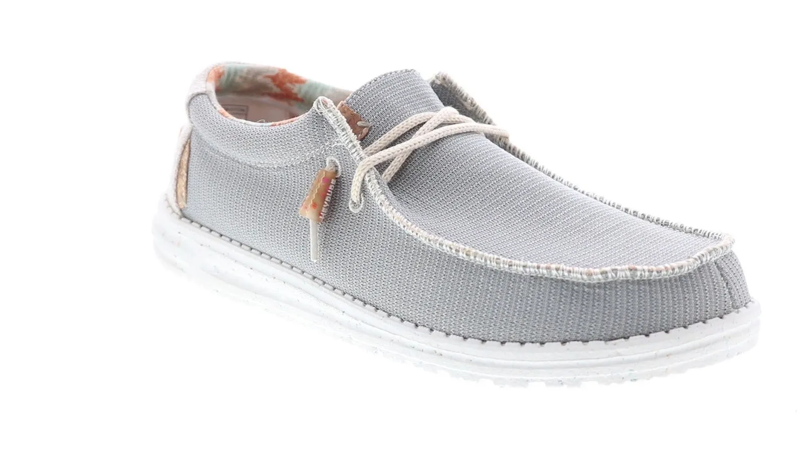 Hey Dude Wally Eco Sox 112470710 Mens Gray Canvas Loafers Casual Shoes