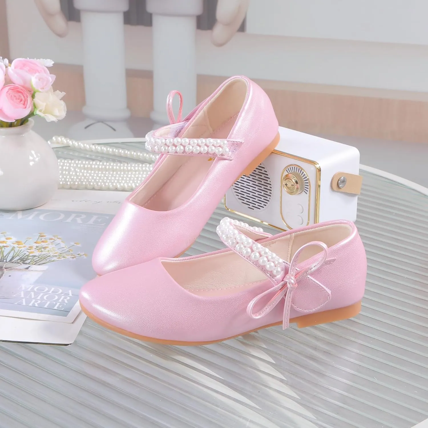 High Heels for Kids Princess Shoes Flats Wedding Party for Girls Toddler Little Kid