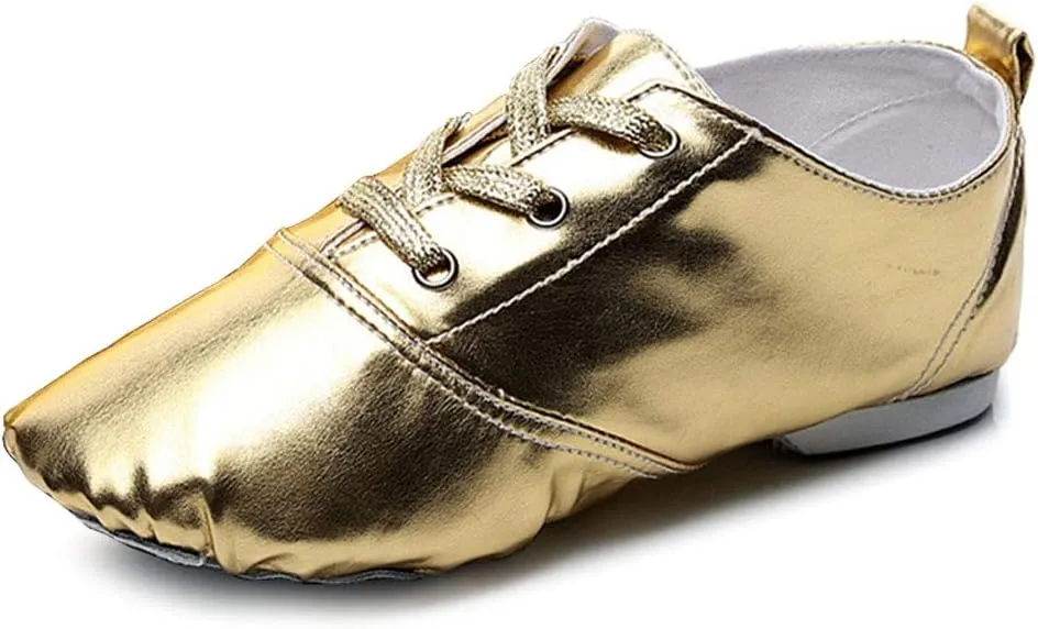 HROYL Leather/Canvas Jazz Shoes lace up Jazz Dancing Shoes,Suitable for Girls/Boys/Women/Men,Model-TJ-DBjazz