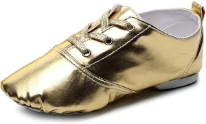 HROYL Leather/Canvas Jazz Shoes lace up Jazz Dancing Shoes,Suitable for Girls/Boys/Women/Men,Model-TJ-DBjazz