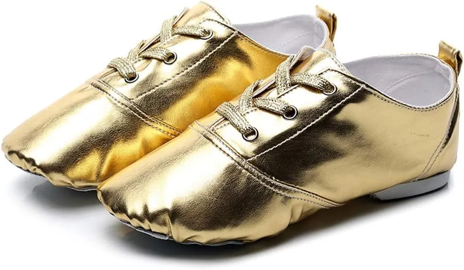 HROYL Leather/Canvas Jazz Shoes lace up Jazz Dancing Shoes,Suitable for Girls/Boys/Women/Men,Model-TJ-DBjazz